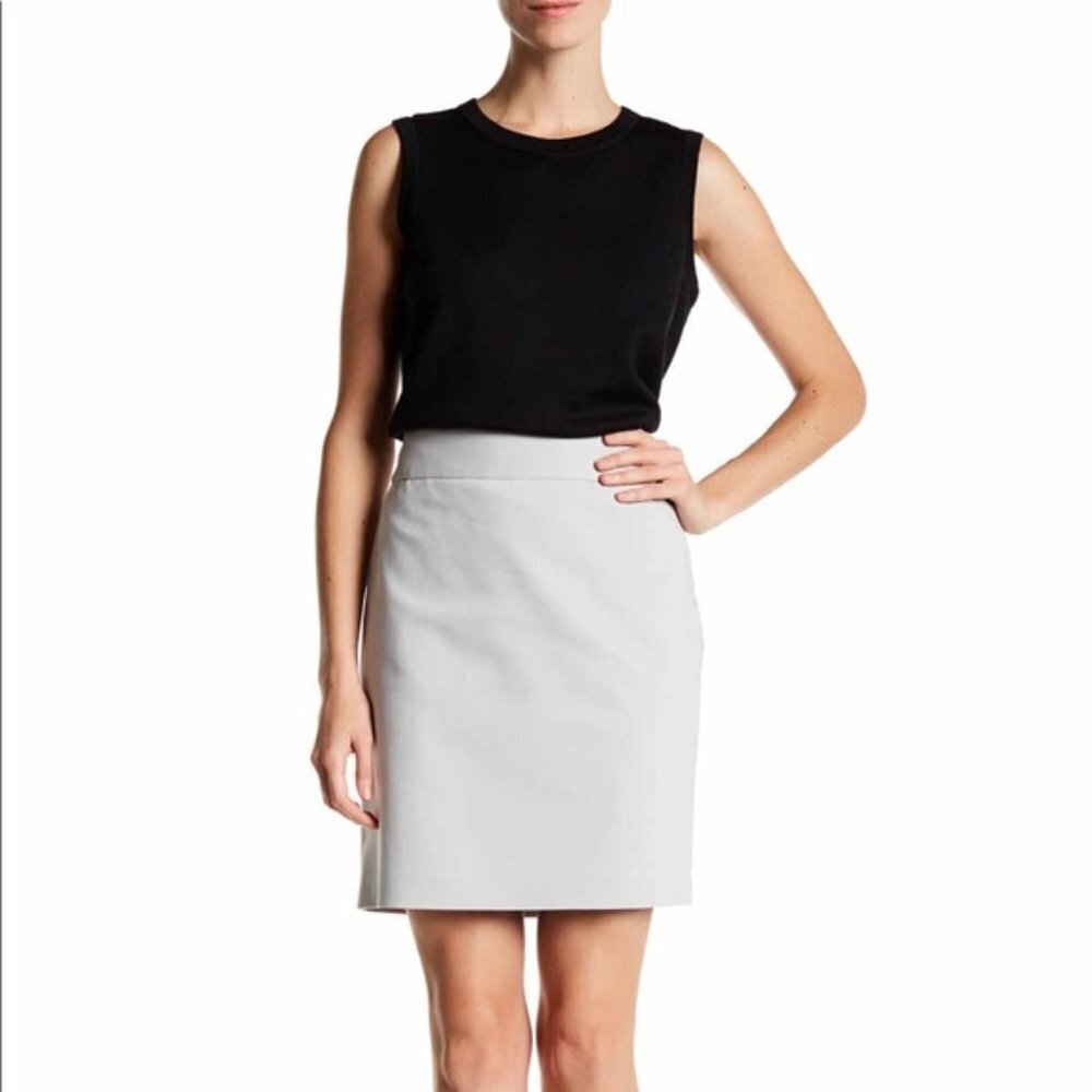 New Amanda & Chelsea Split Back Light Grey Pencil Skirt Size 12
